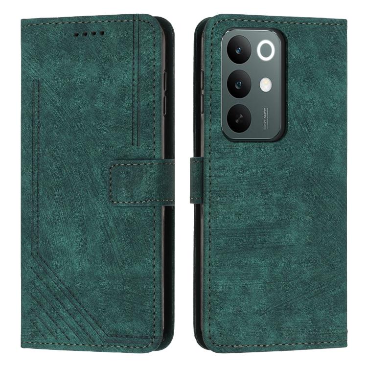 Skin Feel Stripe Pattern Leather Phone Case with Lanyard, For Realme C85 5G / 15x 5G India, For Realme C85 Pro 4G, For Realme 15T 5G, For Realme Narzo 80 Lite 4G, For Realme 15 / 15 Pro, For Realme C71 4G, For Realme 14 / P3 5G / 14T 5G                ...