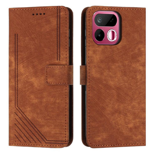 Skin Feel Stripe Pattern Leather Phone Case with Lanyard, For Realme 16T 5G, For Realme P4 Power 5G, For Realme 16 5G, For Realme 16 Pro+ 5G, For Realme 16 Pro 5G, For Realme C85 5G / 15x 5G India, For Realme C85 Pro 4G, For Realme 15T 5G