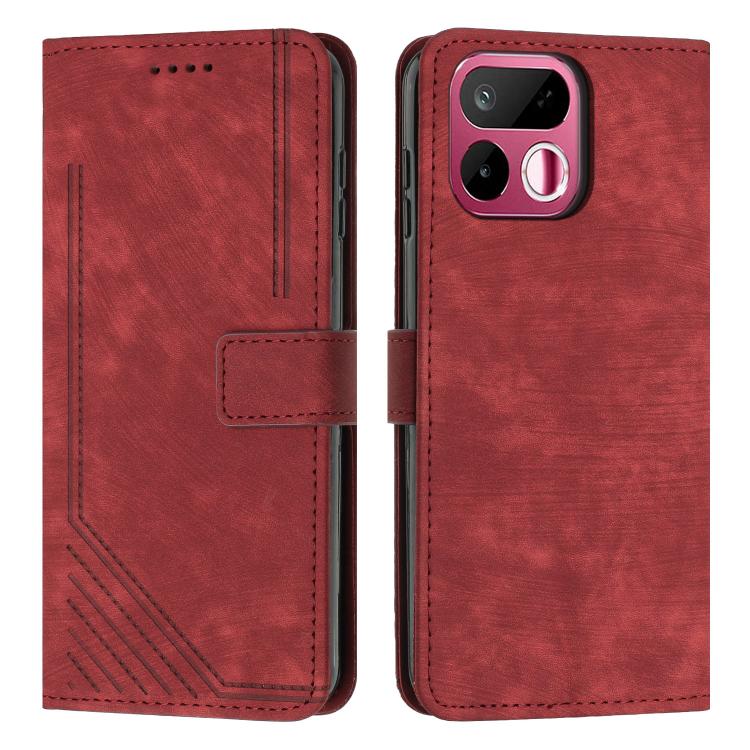 Skin Feel Stripe Pattern Leather Phone Case with Lanyard, For Realme 16T 5G, For Realme P4 Power 5G, For Realme 16 5G, For Realme 16 Pro+ 5G, For Realme 16 Pro 5G, For Realme C85 5G / 15x 5G India, For Realme C85 Pro 4G, For Realme 15T 5G