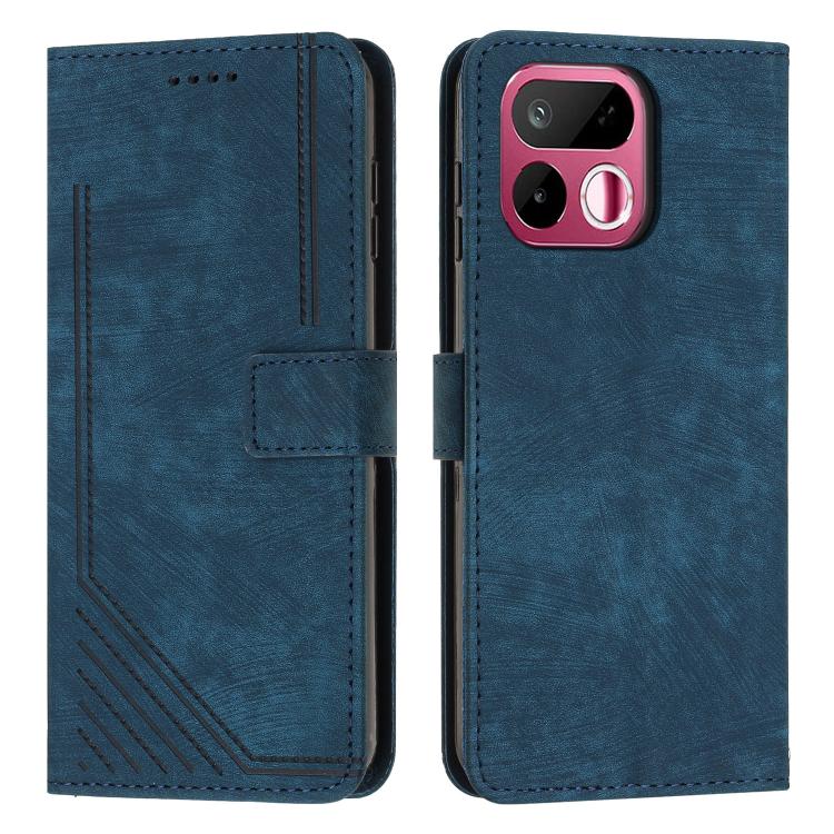 Skin Feel Stripe Pattern Leather Phone Case with Lanyard, For Realme 16T 5G, For Realme P4 Power 5G, For Realme 16 5G, For Realme 16 Pro+ 5G, For Realme 16 Pro 5G, For Realme C85 5G / 15x 5G India, For Realme C85 Pro 4G, For Realme 15T 5G