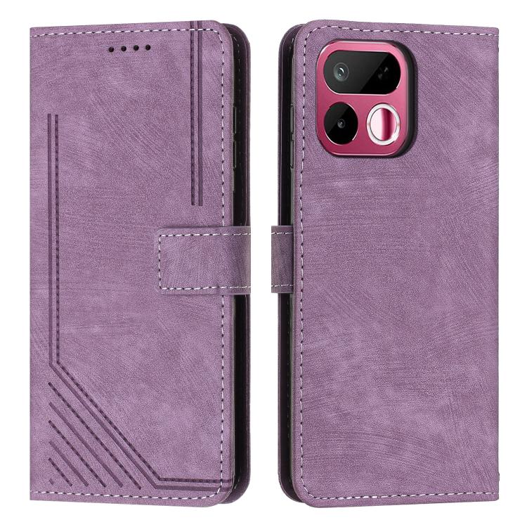 Skin Feel Stripe Pattern Leather Phone Case with Lanyard, For Realme 16T 5G, For Realme P4 Power 5G, For Realme 16 5G, For Realme 16 Pro+ 5G, For Realme 16 Pro 5G, For Realme C85 5G / 15x 5G India, For Realme C85 Pro 4G, For Realme 15T 5G
