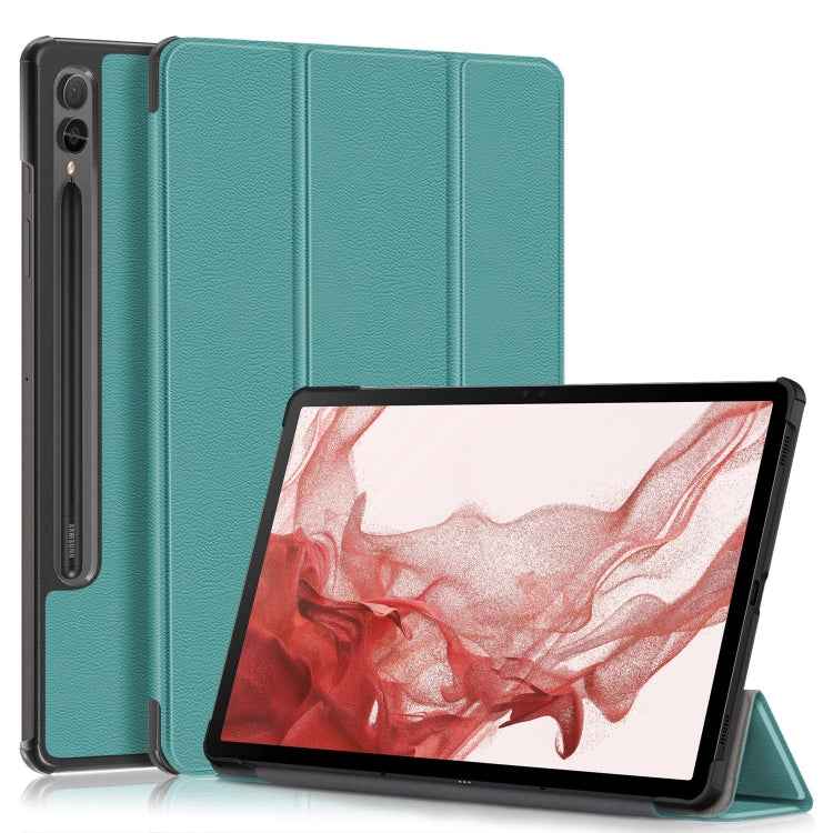 Custer Pure Color 3-Fold Holder Smart Leather Tablet Case, For Samsung Galaxy Tab S9+