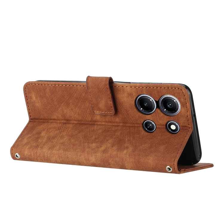 Skin Feel Stripe Pattern Leather Phone Case with Lanyard, For Infinix Note 30i, For Infinix Note 30 Pro, For Infinix Note 30 VIP, For Infinix Hot 30