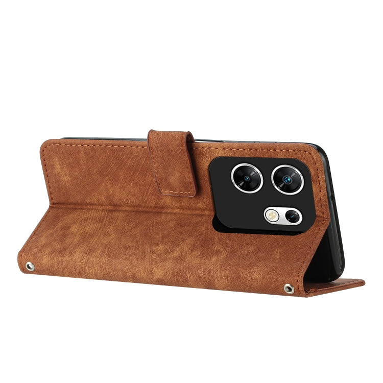 Skin Feel Stripe Pattern Leather Phone Case with Lanyard, For Infinix Zero 30 4G, For Infinix Zero 30 5G, For Infinix Hot 30 Play NFC, For Infinix Note 30/Note 30 5G, For Infinix Note 30i, For Infinix Note 30 Pro, For Infinix Note 30 VIP               ...