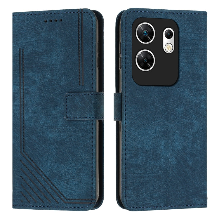 Skin Feel Stripe Pattern Leather Phone Case with Lanyard, For Infinix Note 40 4G, For Infinix Hot 40 / 40 Pro, For Infinix Hot 40i, For Infinix Smart 8, For Infinix Zero 30 4G, For Infinix Zero 30 5G, For Infinix Hot 30 Play NFC                        ...