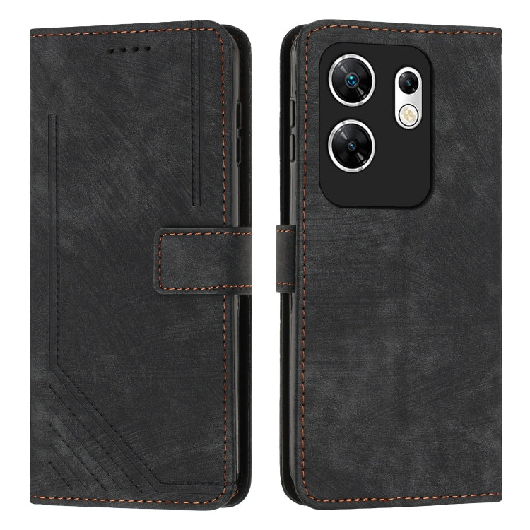 Skin Feel Stripe Pattern Leather Phone Case with Lanyard, For Infinix Note 40 4G, For Infinix Hot 40 / 40 Pro, For Infinix Hot 40i, For Infinix Smart 8, For Infinix Zero 30 4G, For Infinix Zero 30 5G, For Infinix Hot 30 Play NFC                        ...