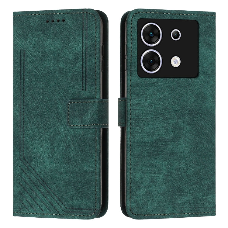 Skin Feel Stripe Pattern Leather Phone Case with Lanyard, For Infinix Note 40 4G, For Infinix Hot 40 / 40 Pro, For Infinix Hot 40i, For Infinix Smart 8, For Infinix Zero 30 4G, For Infinix Zero 30 5G, For Infinix Hot 30 Play NFC                        ...
