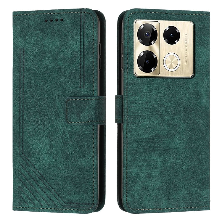 Skin Feel Stripe Pattern Leather Phone Case with Lanyard, For Infinix Hot 50 Pro+ 4G, For Infinix Note 40 5G, For Infinix GT 20 Pro, For Infinix Note 40 Pro 4G / 5G, For Infinix Note 40 4G, For Infinix Hot 40 / 40 Pro, For Infinix Hot 40i              ...