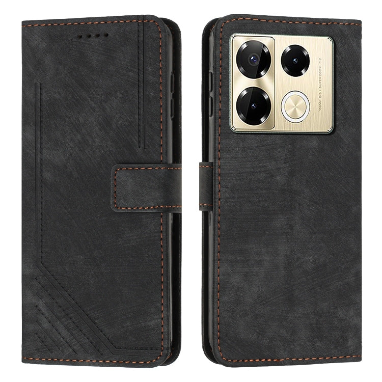 Skin Feel Stripe Pattern Leather Phone Case with Lanyard, For Infinix Hot 50 Pro+ 4G, For Infinix Note 40 5G, For Infinix GT 20 Pro, For Infinix Note 40 Pro 4G / 5G, For Infinix Note 40 4G, For Infinix Hot 40 / 40 Pro, For Infinix Hot 40i              ...