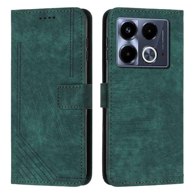 Skin Feel Stripe Pattern Leather Phone Case with Lanyard, For Infinix Note 40 4G, For Infinix Hot 40 / 40 Pro, For Infinix Hot 40i, For Infinix Smart 8, For Infinix Zero 30 4G, For Infinix Zero 30 5G, For Infinix Hot 30 Play NFC                        ...