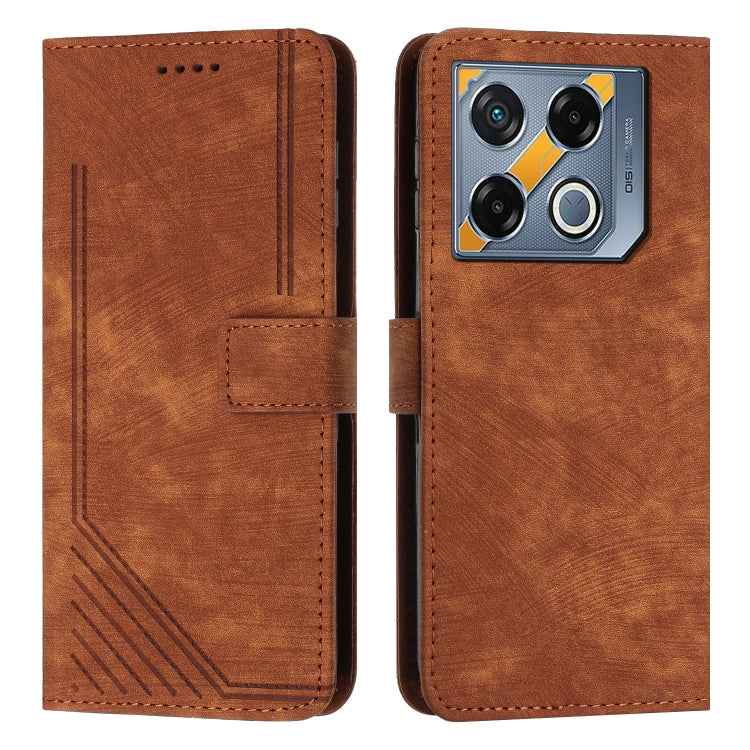 Skin Feel Stripe Pattern Leather Phone Case with Lanyard, For Infinix Note 50 Pro+, For Infinix Note 50 4G / 50 Pro 4G, For Infinix Hot 50 Pro 4G, For Infinix Hot 50i, For Infinix Hot 50 Pro+ 4G, For Infinix Note 40 5G, For Infinix GT 20 Pro           ...