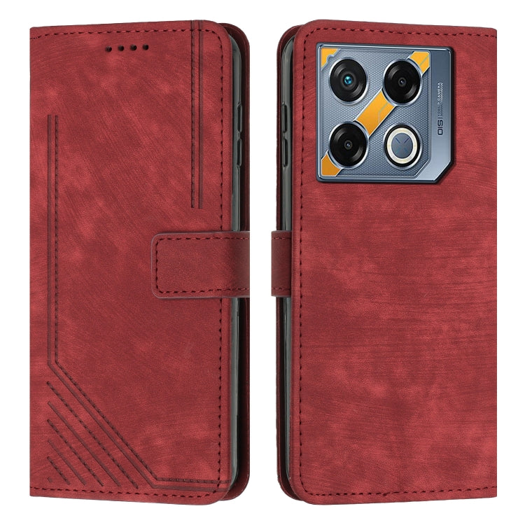 Skin Feel Stripe Pattern Leather Phone Case with Lanyard, For Infinix Hot 50 Pro+ 4G, For Infinix Note 40 5G, For Infinix GT 20 Pro, For Infinix Note 40 Pro 4G / 5G, For Infinix Note 40 4G, For Infinix Hot 40 / 40 Pro, For Infinix Hot 40i              ...