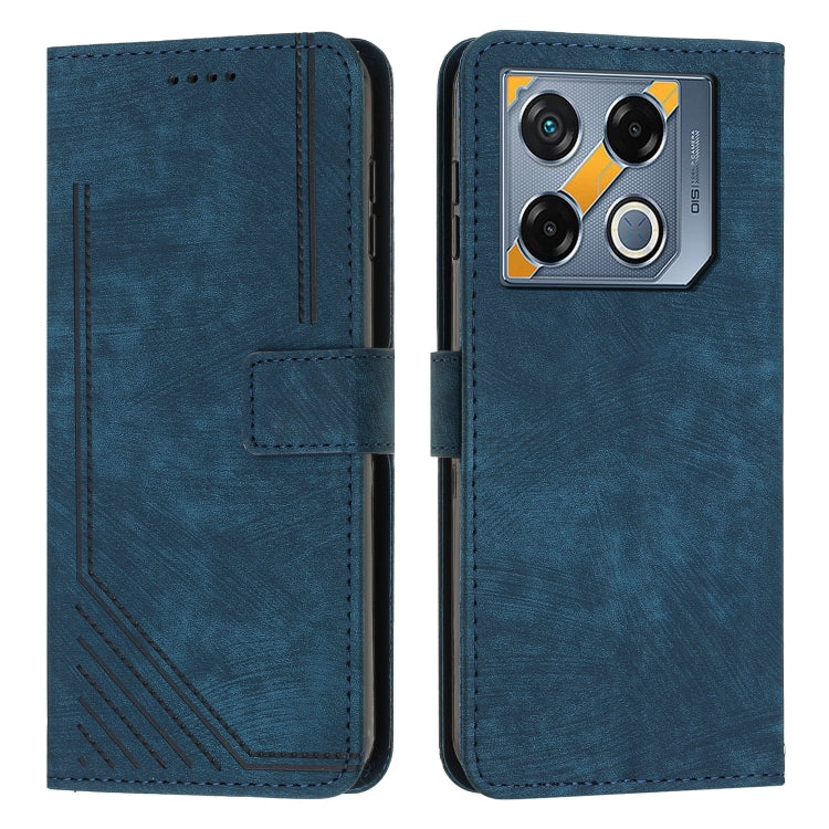 Skin Feel Stripe Pattern Leather Phone Case with Lanyard, For Infinix Hot 50 Pro+ 4G, For Infinix Note 40 5G, For Infinix GT 20 Pro, For Infinix Note 40 Pro 4G / 5G, For Infinix Note 40 4G, For Infinix Hot 40 / 40 Pro, For Infinix Hot 40i              ...