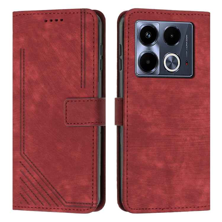 Skin Feel Stripe Pattern Leather Phone Case with Lanyard, For Infinix Note 50 Pro+, For Infinix Note 50 4G / 50 Pro 4G, For Infinix Hot 50 Pro 4G, For Infinix Hot 50i, For Infinix Hot 50 Pro+ 4G, For Infinix Note 40 5G, For Infinix GT 20 Pro           ...