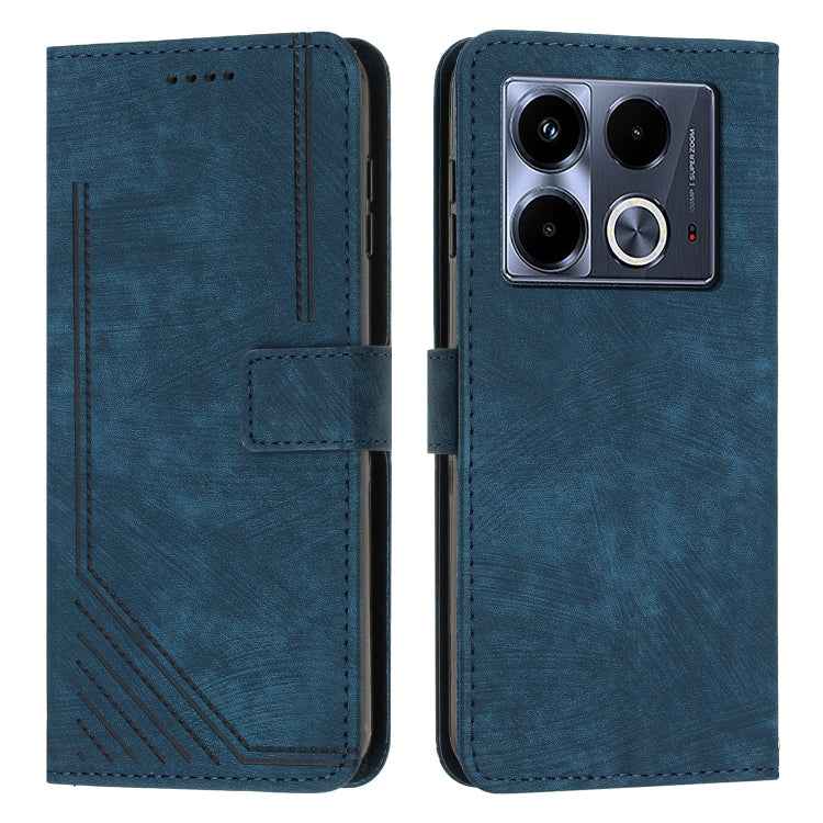 Skin Feel Stripe Pattern Leather Phone Case with Lanyard, For Infinix Note 50 Pro+, For Infinix Note 50 4G / 50 Pro 4G, For Infinix Hot 50 Pro 4G, For Infinix Hot 50i, For Infinix Hot 50 Pro+ 4G, For Infinix Note 40 5G, For Infinix GT 20 Pro           ...
