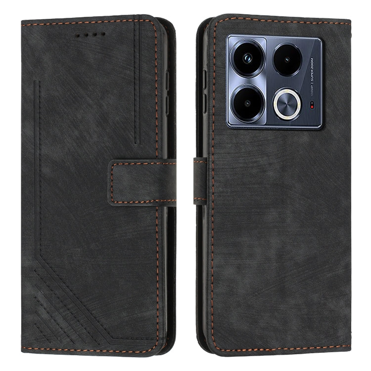 Skin Feel Stripe Pattern Leather Phone Case with Lanyard, For Infinix Hot 50 Pro+ 4G, For Infinix Note 40 5G, For Infinix GT 20 Pro, For Infinix Note 40 Pro 4G / 5G, For Infinix Note 40 4G, For Infinix Hot 40 / 40 Pro, For Infinix Hot 40i              ...