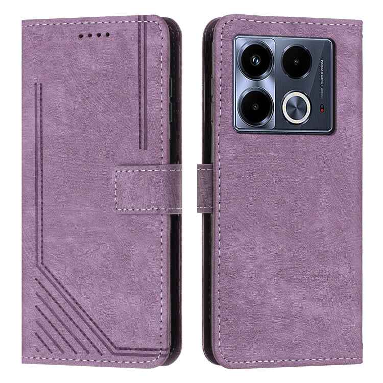 Skin Feel Stripe Pattern Leather Phone Case with Lanyard, For Infinix Note 50 Pro+, For Infinix Note 50 4G / 50 Pro 4G, For Infinix Hot 50 Pro 4G, For Infinix Hot 50i, For Infinix Hot 50 Pro+ 4G, For Infinix Note 40 5G, For Infinix GT 20 Pro           ...