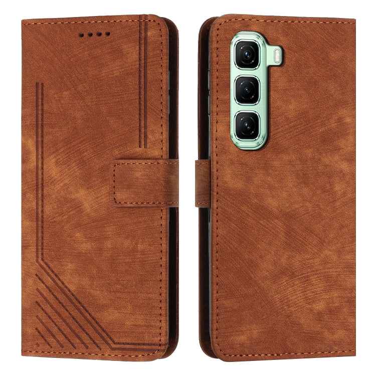 Skin Feel Stripe Pattern Leather Phone Case with Lanyard, For Infinix Note 50 Pro+, For Infinix Note 50 4G / 50 Pro 4G, For Infinix Hot 50 Pro 4G, For Infinix Hot 50i, For Infinix Hot 50 Pro+ 4G, For Infinix Note 40 5G, For Infinix GT 20 Pro           ...