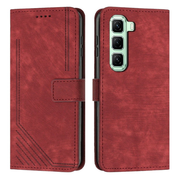 Skin Feel Stripe Pattern Leather Phone Case with Lanyard, For Infinix Hot 50 Pro+ 4G, For Infinix Note 40 5G, For Infinix GT 20 Pro, For Infinix Note 40 Pro 4G / 5G, For Infinix Note 40 4G, For Infinix Hot 40 / 40 Pro, For Infinix Hot 40i              ...