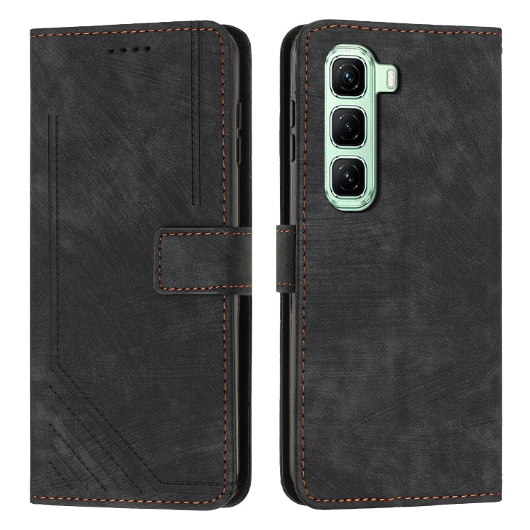 Skin Feel Stripe Pattern Leather Phone Case with Lanyard, For Infinix Hot 50 Pro+ 4G, For Infinix Note 40 5G, For Infinix GT 20 Pro, For Infinix Note 40 Pro 4G / 5G, For Infinix Note 40 4G, For Infinix Hot 40 / 40 Pro, For Infinix Hot 40i              ...