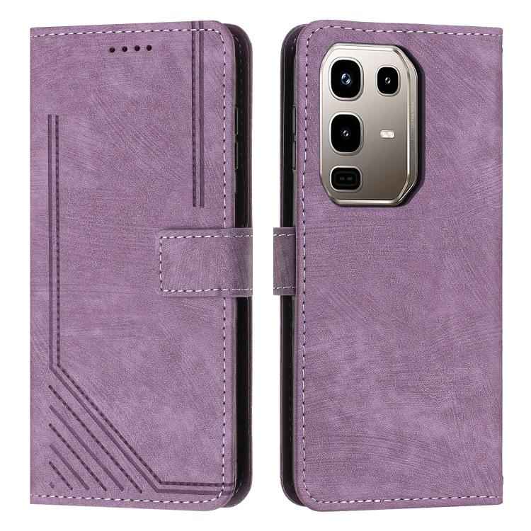 Skin Feel Stripe Pattern Leather Phone Case with Lanyard, For Infinix Note 50 Pro+, For Infinix Note 50 4G / 50 Pro 4G, For Infinix Hot 50 Pro 4G, For Infinix Hot 50i, For Infinix Hot 50 Pro+ 4G, For Infinix Note 40 5G, For Infinix GT 20 Pro           ...
