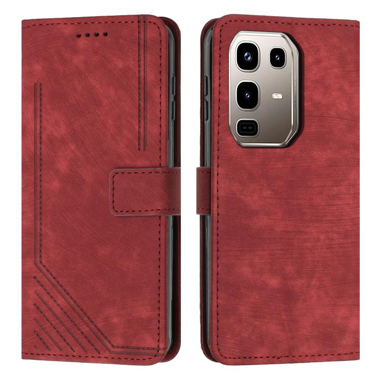 Skin Feel Stripe Pattern Leather Phone Case with Lanyard, For Infinix Hot 60 4G / Hot 60i 4G, For Infinix Hot 60 Pro+ 4G, For Infinix Hot 60 Pro 4G, For Infinix Smart 10 Plus 4G, For Infinix Smart 10 4G, For Infinix GT 30 Pro, For Infinix Note 50s     ...