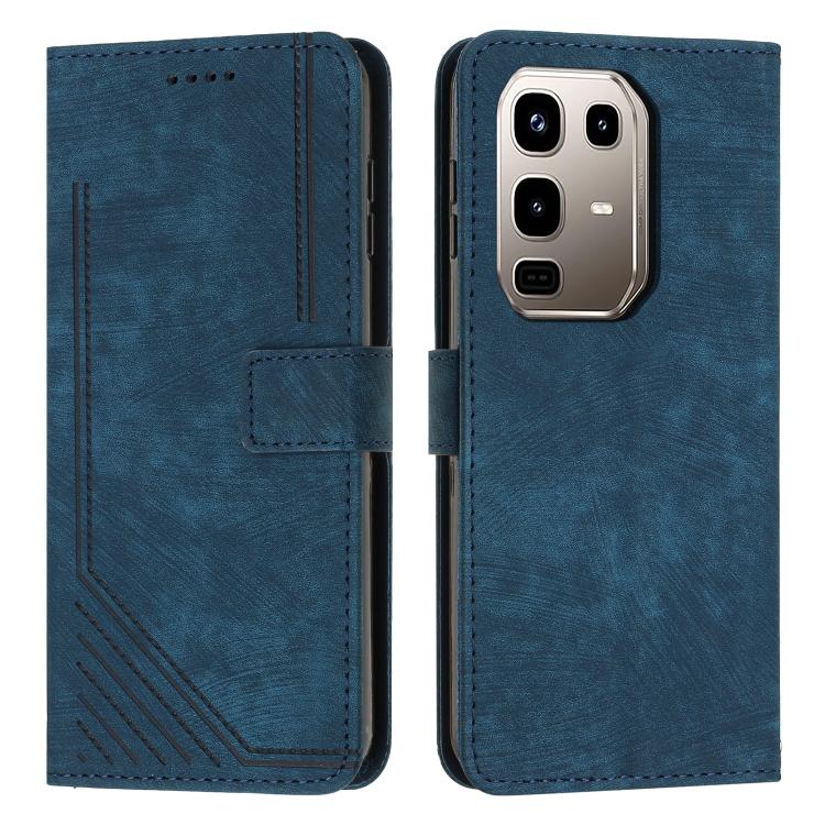 Skin Feel Stripe Pattern Leather Phone Case with Lanyard, For Infinix Hot 60 4G / Hot 60i 4G, For Infinix Hot 60 Pro+ 4G, For Infinix Hot 60 Pro 4G, For Infinix Smart 10 Plus 4G, For Infinix Smart 10 4G, For Infinix GT 30 Pro, For Infinix Note 50s     ...