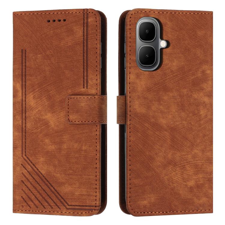 Skin Feel Stripe Pattern Leather Phone Case with Lanyard, For Infinix Hot 60 4G / Hot 60i 4G, For Infinix Hot 60 Pro+ 4G, For Infinix Hot 60 Pro 4G, For Infinix Smart 10 Plus 4G, For Infinix Smart 10 4G, For Infinix GT 30 Pro, For Infinix Note 50s     ...