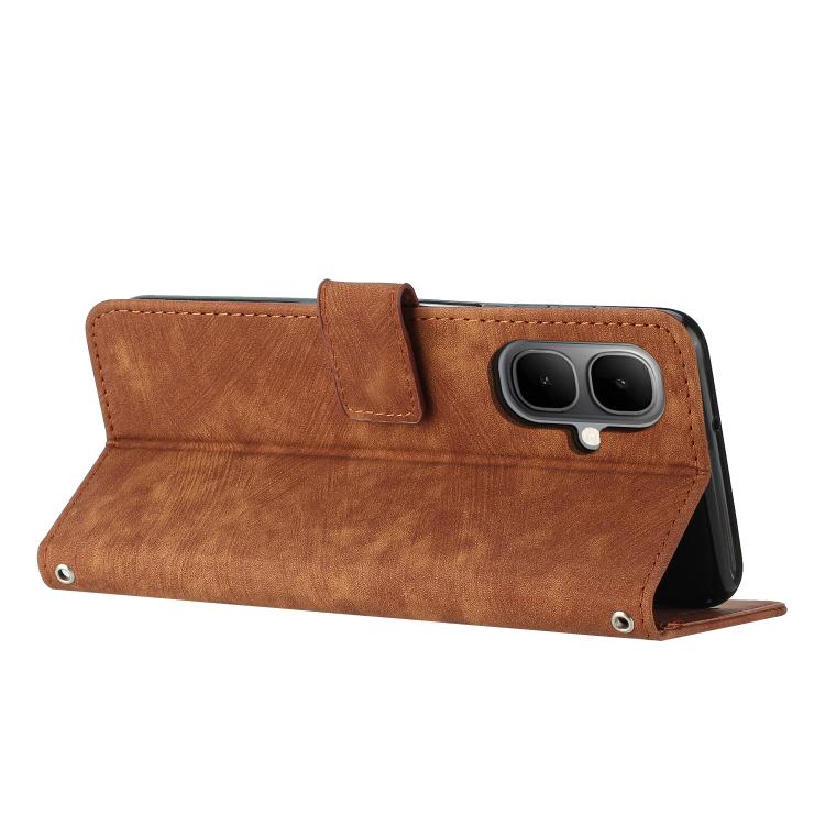 Skin Feel Stripe Pattern Leather Phone Case with Lanyard, For Infinix Smart 10 4G, For Infinix GT 30 Pro, For Infinix Note 50s, For Infinix Note 50x, For Infinix Note 50 Pro+, For Infinix Note 50 4G / 50 Pro 4G, For Infinix Hot 50 Pro 4G               ...