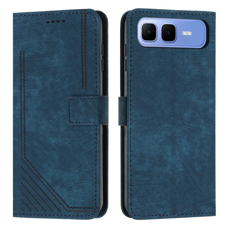 Skin Feel Stripe Pattern Leather Phone Case with Lanyard, For Infinix Hot 60 4G / Hot 60i 4G, For Infinix Hot 60 Pro+ 4G, For Infinix Hot 60 Pro 4G, For Infinix Smart 10 Plus 4G, For Infinix Smart 10 4G, For Infinix GT 30 Pro, For Infinix Note 50s     ...