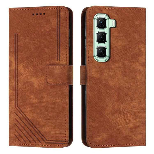 Skin Feel Stripe Pattern Leather Phone Case with Lanyard, For Infinix Hot 60 4G / Hot 60i 4G, For Infinix Hot 60 Pro+ 4G, For Infinix Hot 60 Pro 4G, For Infinix Smart 10 Plus 4G, For Infinix Smart 10 4G, For Infinix GT 30 Pro, For Infinix Note 50s     ...