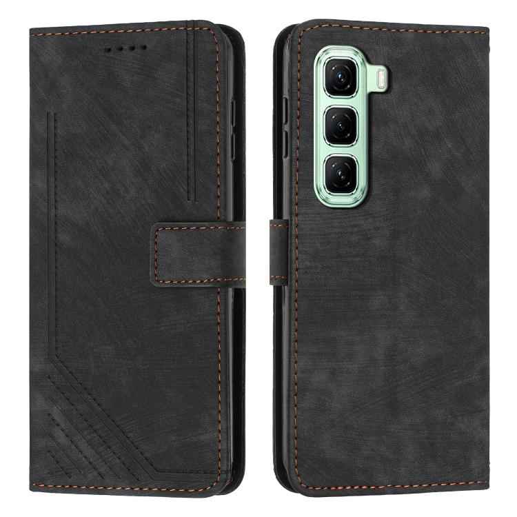 Skin Feel Stripe Pattern Leather Phone Case with Lanyard, For Infinix Hot 60 4G / Hot 60i 4G, For Infinix Hot 60 Pro+ 4G, For Infinix Hot 60 Pro 4G, For Infinix Smart 10 Plus 4G, For Infinix Smart 10 4G, For Infinix GT 30 Pro, For Infinix Note 50s     ...