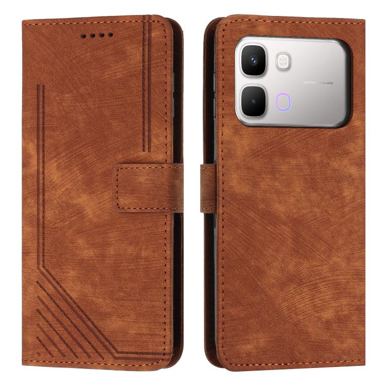 Skin Feel Stripe Pattern Leather Phone Case with Lanyard, For Infinix Hot 70 5G, For Infinix Note Edge 5G, For Infinix Smart 20 4G, For Infinix Note 60 / 60 Pro 5G, For Infinix Hot 60 4G / Hot 60i 4G, For Infinix Hot 60 Pro+ 4G, For Infinix Hot 60 Pro ...