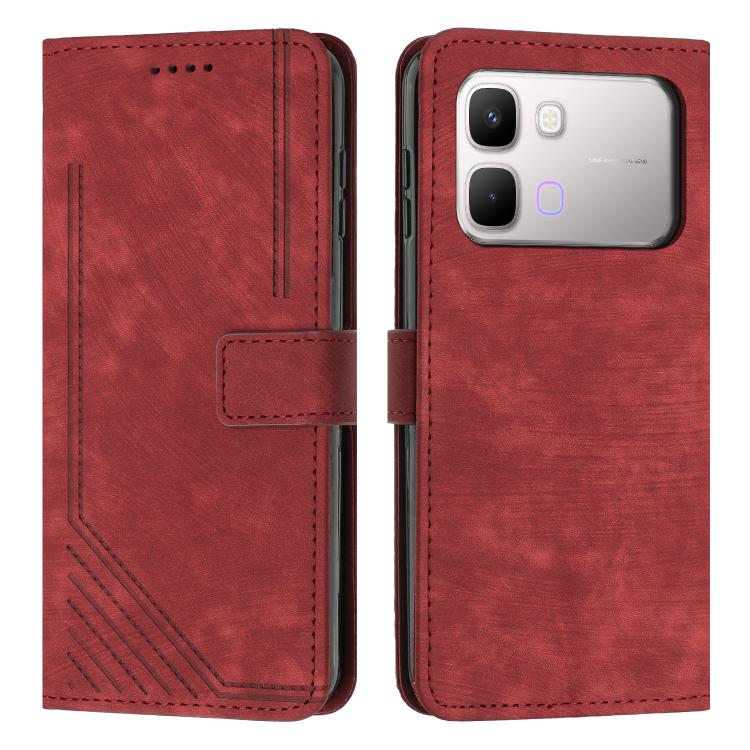 Skin Feel Stripe Pattern Leather Phone Case with Lanyard, For Infinix Hot 70 5G, For Infinix Note Edge 5G, For Infinix Smart 20 4G, For Infinix Note 60 / 60 Pro 5G, For Infinix Hot 60 4G / Hot 60i 4G, For Infinix Hot 60 Pro+ 4G, For Infinix Hot 60 Pro ...