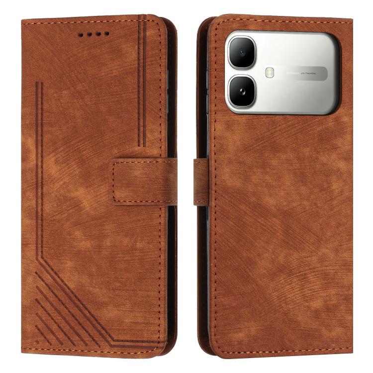 Skin Feel Stripe Pattern Leather Phone Case with Lanyard, For Infinix Hot 70 5G, For Infinix Note Edge 5G, For Infinix Smart 20 4G, For Infinix Note 60 / 60 Pro 5G, For Infinix Hot 60 4G / Hot 60i 4G, For Infinix Hot 60 Pro+ 4G, For Infinix Hot 60 Pro ...