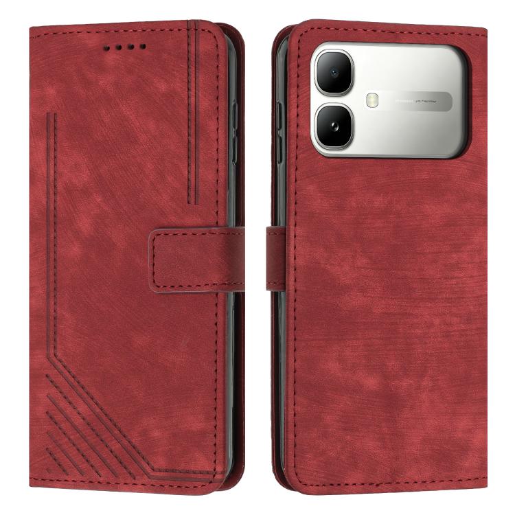 Skin Feel Stripe Pattern Leather Phone Case with Lanyard, For Infinix Hot 70 5G, For Infinix Note Edge 5G, For Infinix Smart 20 4G, For Infinix Note 60 / 60 Pro 5G, For Infinix Hot 60 4G / Hot 60i 4G, For Infinix Hot 60 Pro+ 4G, For Infinix Hot 60 Pro ...