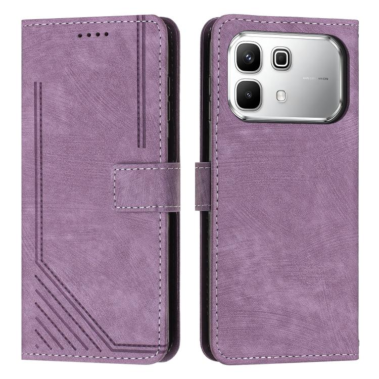Skin Feel Stripe Pattern Leather Phone Case with Lanyard, For Infinix Hot 70 5G, For Infinix Note Edge 5G, For Infinix Smart 20 4G, For Infinix Note 60 / 60 Pro 5G, For Infinix Hot 60 4G / Hot 60i 4G, For Infinix Hot 60 Pro+ 4G, For Infinix Hot 60 Pro ...
