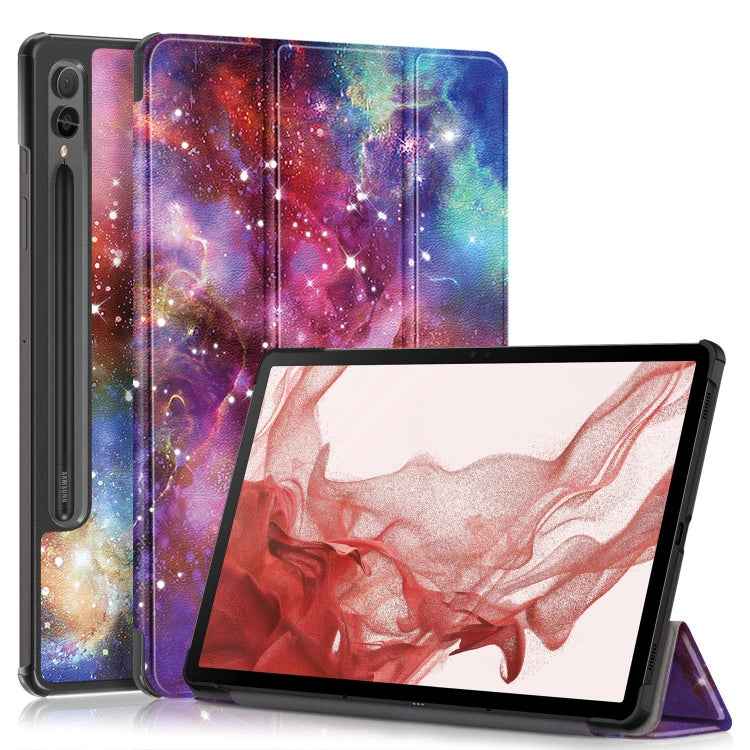 Custer Painted 3-Fold Holder Smart Leather Tablet Case, For Samsung Galaxy Tab A9 2023, For Samsung Galaxy Tab S9+