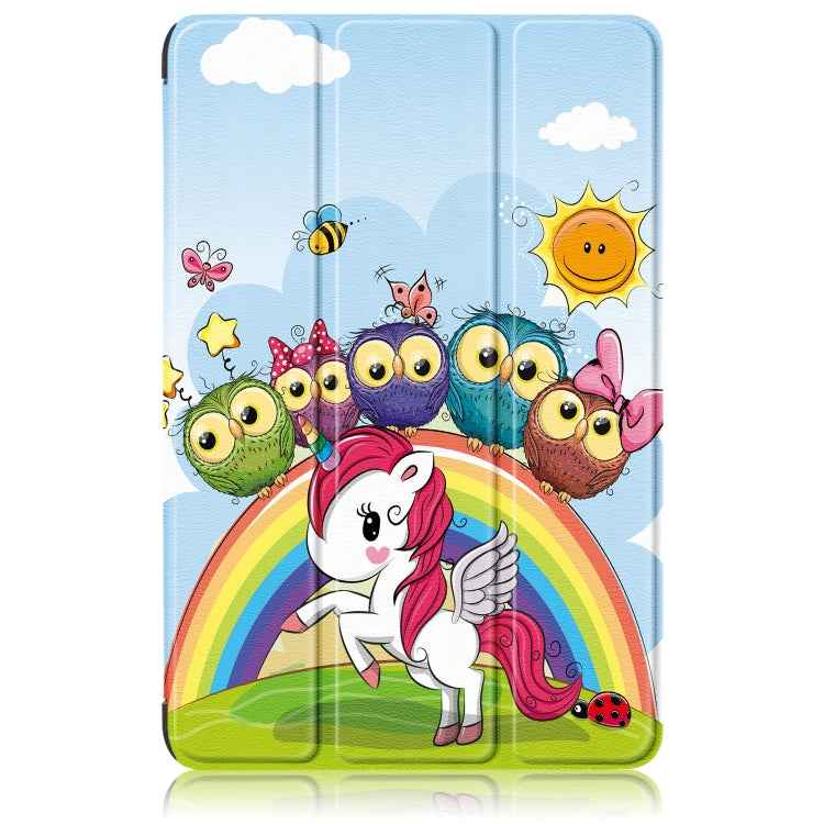 Custer Painted 3-Fold Holder Smart Leather Tablet Case, For Samsung Galaxy Tab A9 2023, For Samsung Galaxy Tab S9+