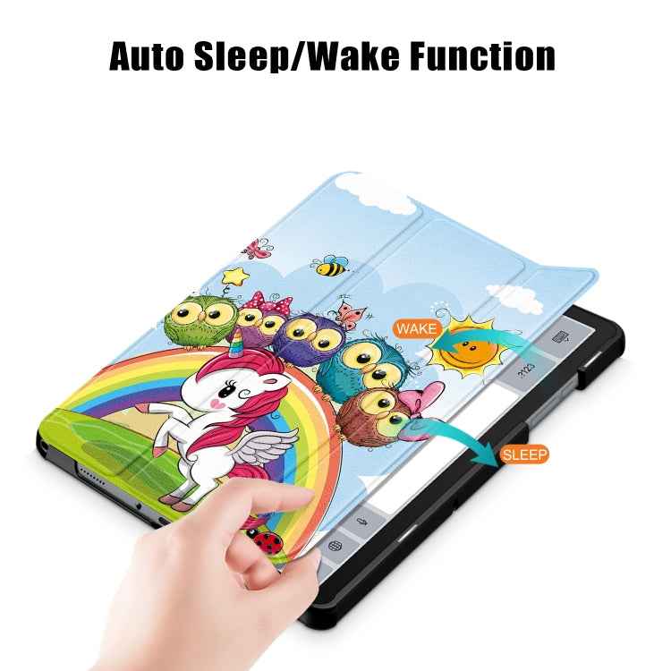 Custer Painted 3-Fold Holder Smart Leather Tablet Case, For Samsung Galaxy Tab A9 2023, For Samsung Galaxy Tab S9+