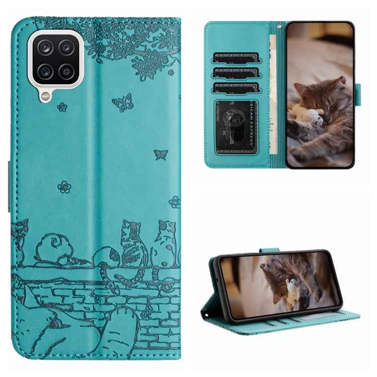 Cat Embossing Pattern Leather Phone Case with Lanyard, For Samsung Galaxy A32 5G, For Samsung Galaxy S21, For Samsung Galaxy S21+, For Samsung Galaxy S21 Ultra, For Samsung Galaxy A12, For Samsung Galaxy A71, For Samsung Galaxy A51