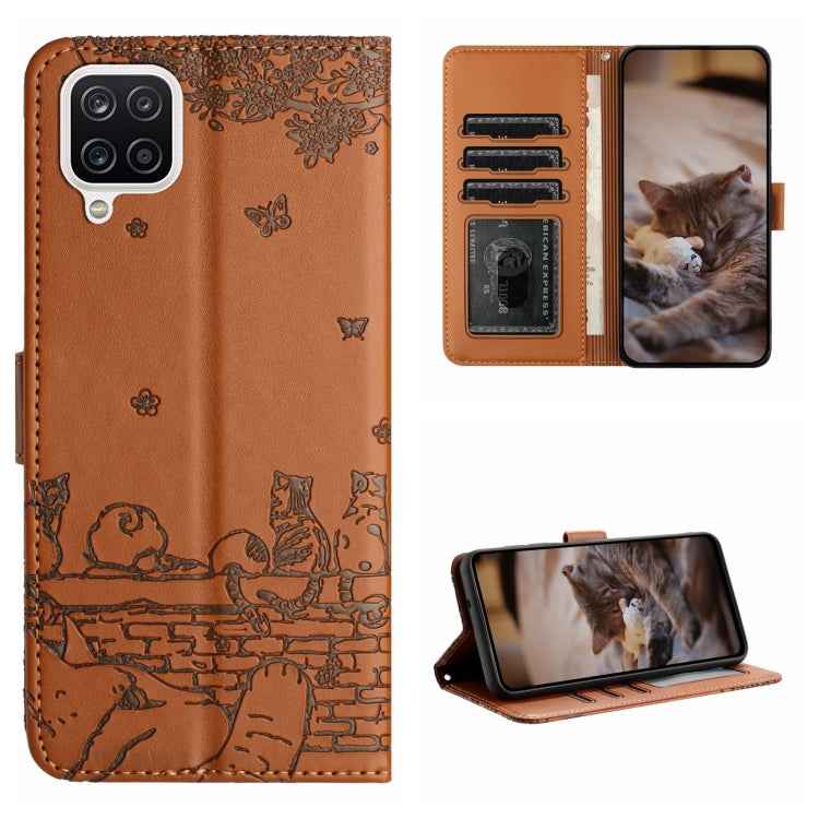 Cat Embossing Pattern Leather Phone Case with Lanyard, For Samsung Galaxy A32 5G, For Samsung Galaxy S21, For Samsung Galaxy S21+, For Samsung Galaxy S21 Ultra, For Samsung Galaxy A12, For Samsung Galaxy A71, For Samsung Galaxy A51
