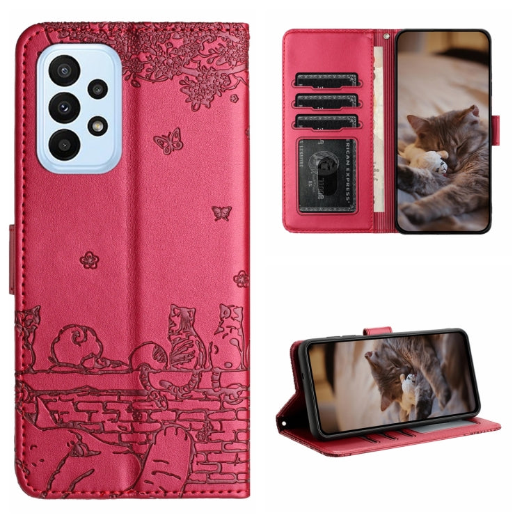 Cat Embossing Pattern Leather Phone Case with Lanyard, For Samsung Galaxy A15, For Samsung Galaxy A54, For Samsung Galaxy A05s, For Samsung Galaxy S23 FE, For Samsung Galaxy S23 Ultra, For Samsung Galaxy S23, For Samsung Galaxy S20 FE                  ...