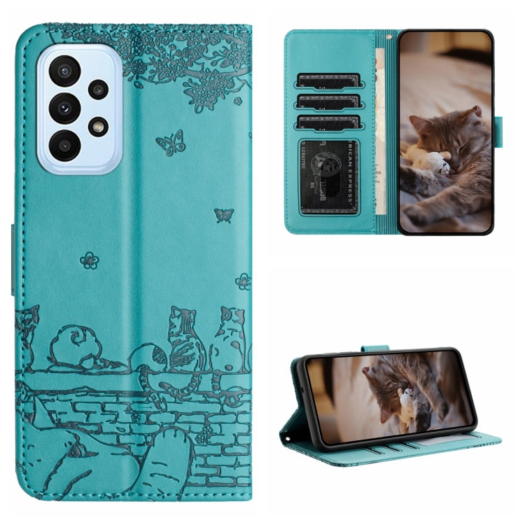 Cat Embossing Pattern Leather Phone Case with Lanyard, For Samsung Galaxy A15, For Samsung Galaxy A54, For Samsung Galaxy A05s, For Samsung Galaxy S23 FE, For Samsung Galaxy S23 Ultra, For Samsung Galaxy S23, For Samsung Galaxy S20 FE                  ...