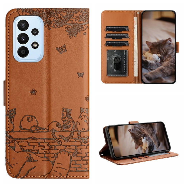 Cat Embossing Pattern Leather Phone Case with Lanyard, For Samsung Galaxy A15, For Samsung Galaxy A54, For Samsung Galaxy A05s, For Samsung Galaxy S23 FE, For Samsung Galaxy S23 Ultra, For Samsung Galaxy S23, For Samsung Galaxy S20 FE                  ...