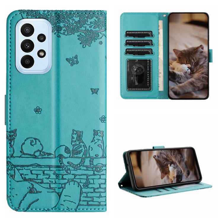 Cat Embossing Pattern Leather Phone Case with Lanyard, For Samsung Galaxy A13 4G, For Samsung Galaxy S22 Ultra, For Samsung Galaxy S22+, For Samsung Galaxy S22, For Samsung Galaxy A22 5G, For Samsung Galaxy S21 FE, For Samsung Galaxy A72               ...
