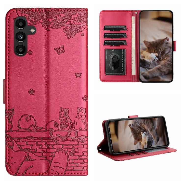 Cat Embossing Pattern Leather Phone Case with Lanyard, For Samsung Galaxy A15, For Samsung Galaxy A54, For Samsung Galaxy A05s, For Samsung Galaxy S23 FE, For Samsung Galaxy S23 Ultra, For Samsung Galaxy S23, For Samsung Galaxy S20 FE                  ...