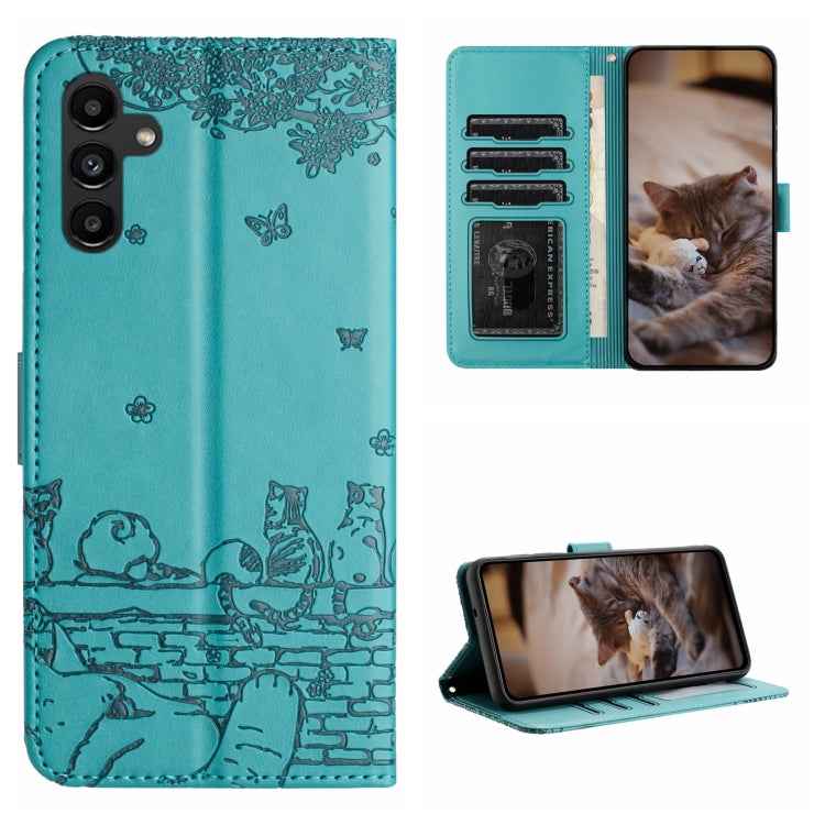 Cat Embossing Pattern Leather Phone Case with Lanyard, For Samsung Galaxy A15, For Samsung Galaxy A54, For Samsung Galaxy A05s, For Samsung Galaxy S23 FE, For Samsung Galaxy S23 Ultra, For Samsung Galaxy S23, For Samsung Galaxy S20 FE                  ...