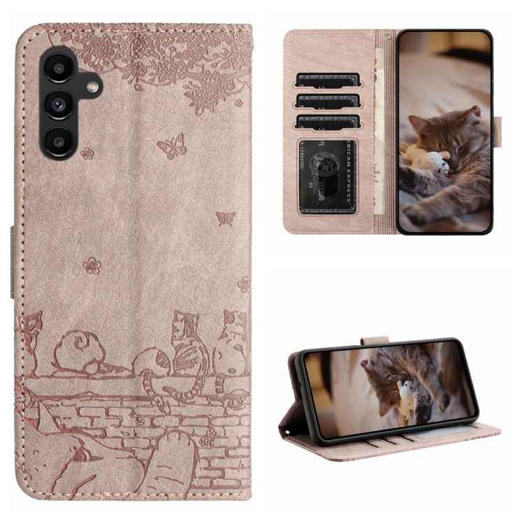 Cat Embossing Pattern Leather Phone Case with Lanyard, For Samsung Galaxy A15, For Samsung Galaxy A54, For Samsung Galaxy A05s, For Samsung Galaxy S23 FE, For Samsung Galaxy S23 Ultra, For Samsung Galaxy S23, For Samsung Galaxy S20 FE                  ...