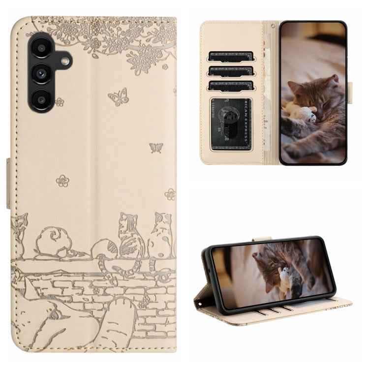 Cat Embossing Pattern Leather Phone Case with Lanyard, For Samsung Galaxy A15, For Samsung Galaxy A54, For Samsung Galaxy A05s, For Samsung Galaxy S23 FE, For Samsung Galaxy S23 Ultra, For Samsung Galaxy S23, For Samsung Galaxy S20 FE                  ...